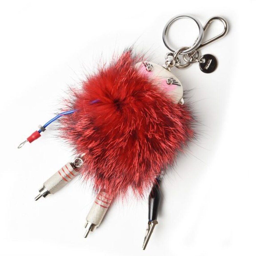 Prada Key Ring Holder Trick Robot Red Multi
